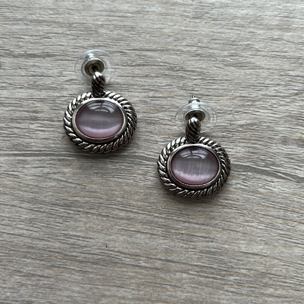 GUC Silver and lavender earrings